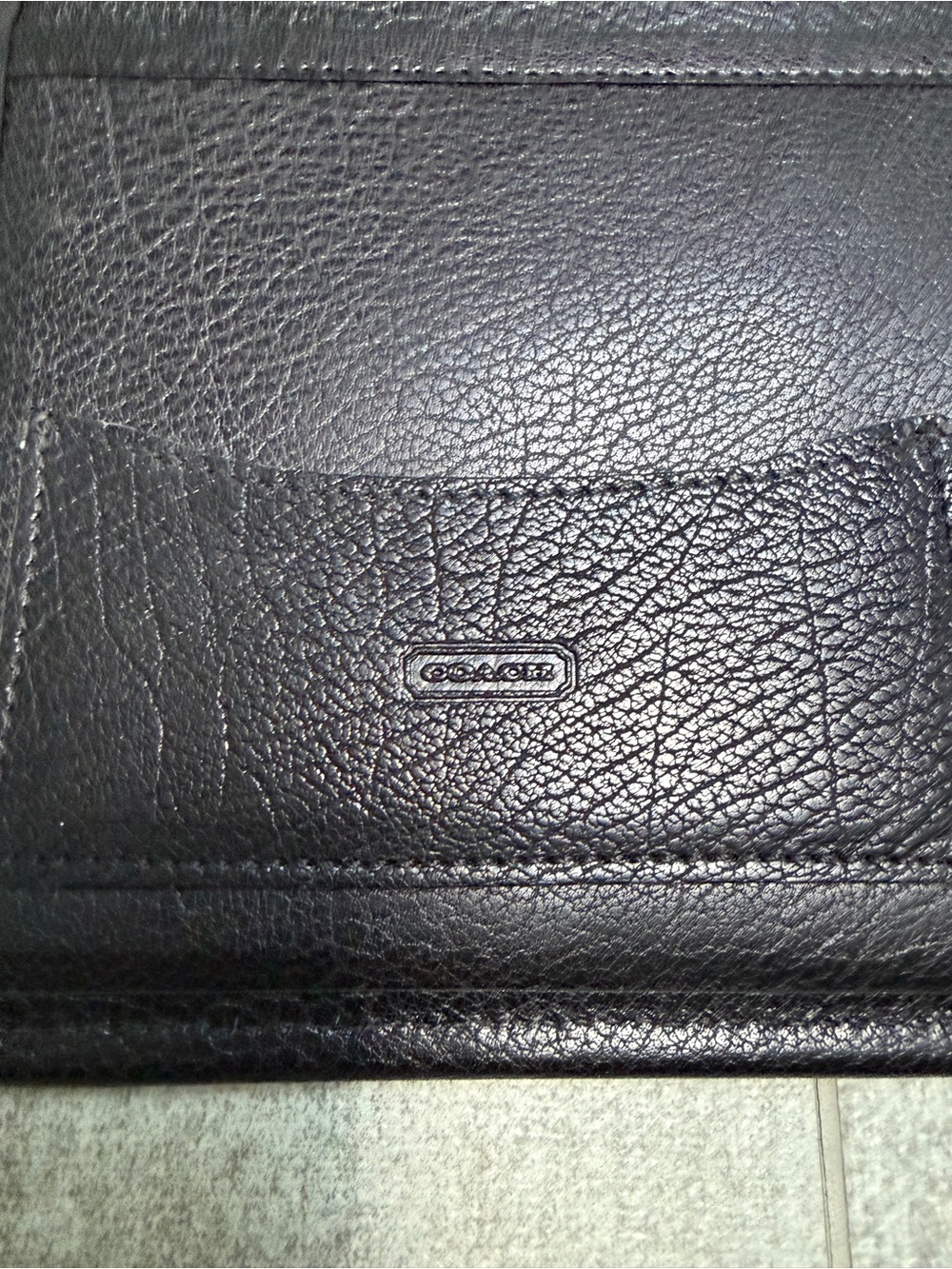 Vintage Coach Black Leather Portfolio - Picture 3 of 6